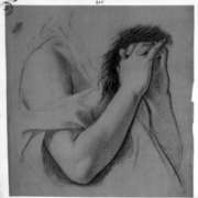 Studio di due braccia femminili con mani giunte in preghiera- M. De Napoli (1808/1892)